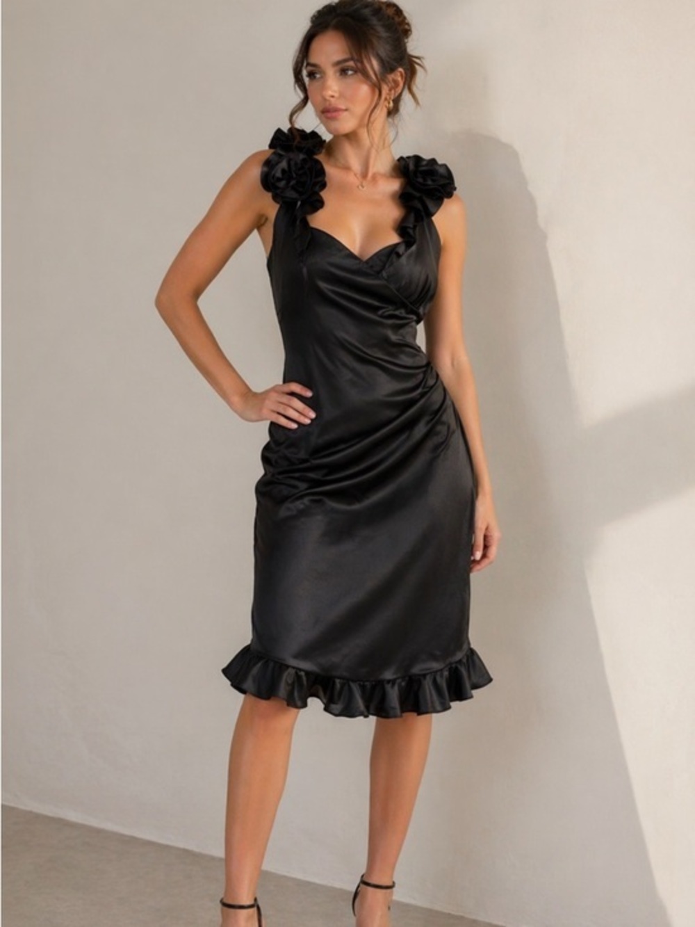 Karen millen fuffled pleated evening dress